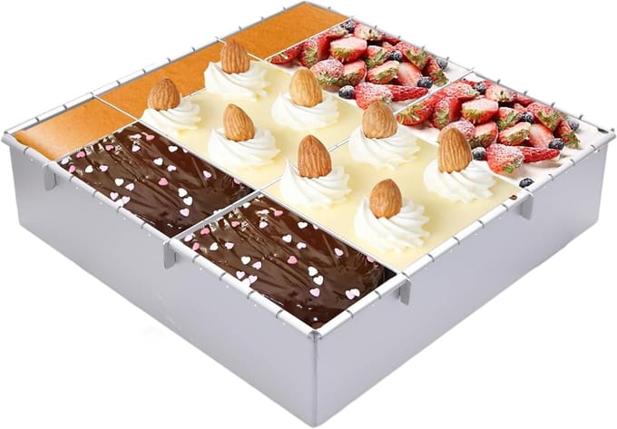 Verstelbare Cakevorm - Bakvorm Frame - Zelf Bakken - Traploos Verstelbaar - 3-30 cm - Zilver
