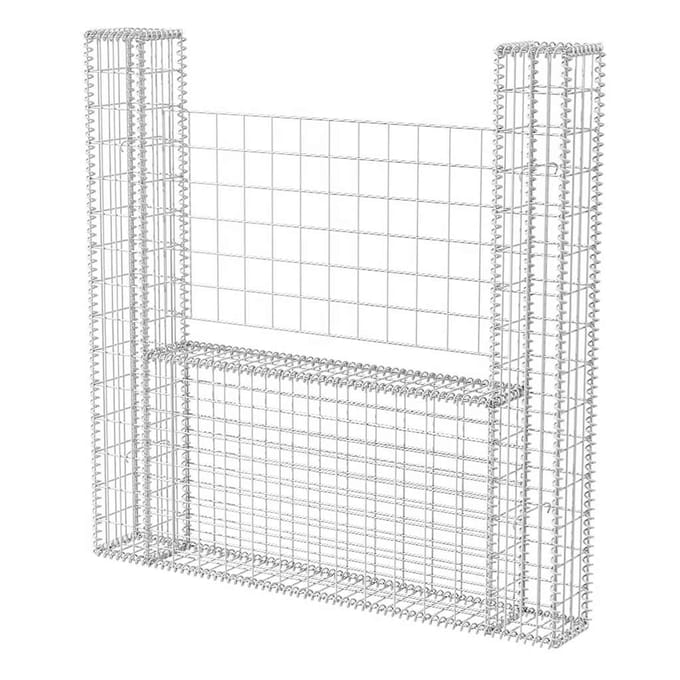 vidaXL - Gabion - mand - U-vormig - 160x20x150 - cm - staal