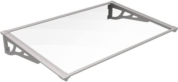 Vente-unique Luifel in aluminium 150 x 90 cm hellend - zilver - KEPLER