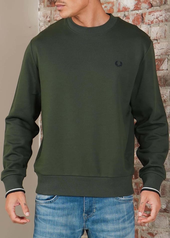 Fred Perry Crew neck sweatshirt - crtgrn snwt nvy