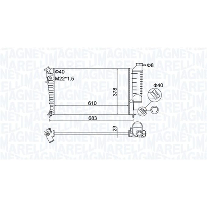 Radiator, motorkoeling MAGNETI MARELLI 350213189500