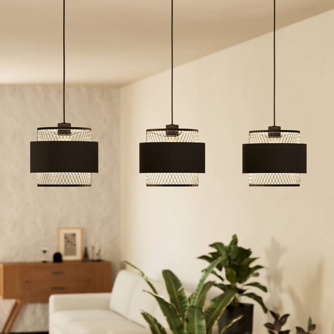 EGLO Bazely Hanglamp - E27 - 99 cm - industrieel - zwart
