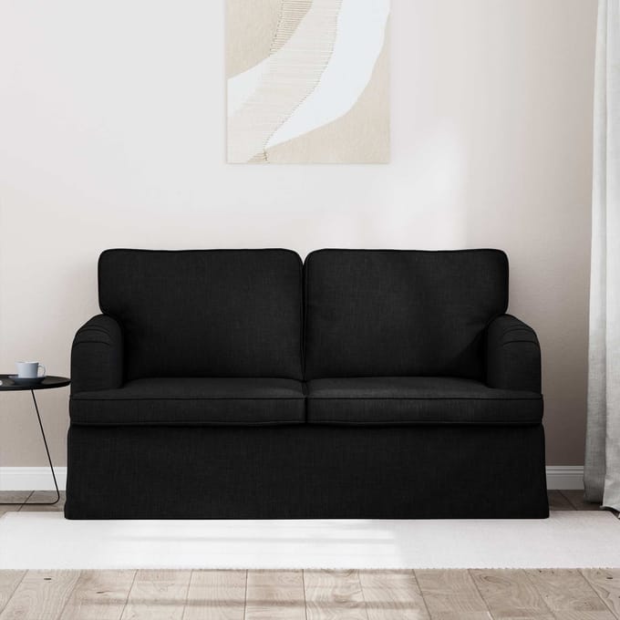 vidaXL - Bank - Zwart - 144 - x - 80 - x - 85 - cm - Stof