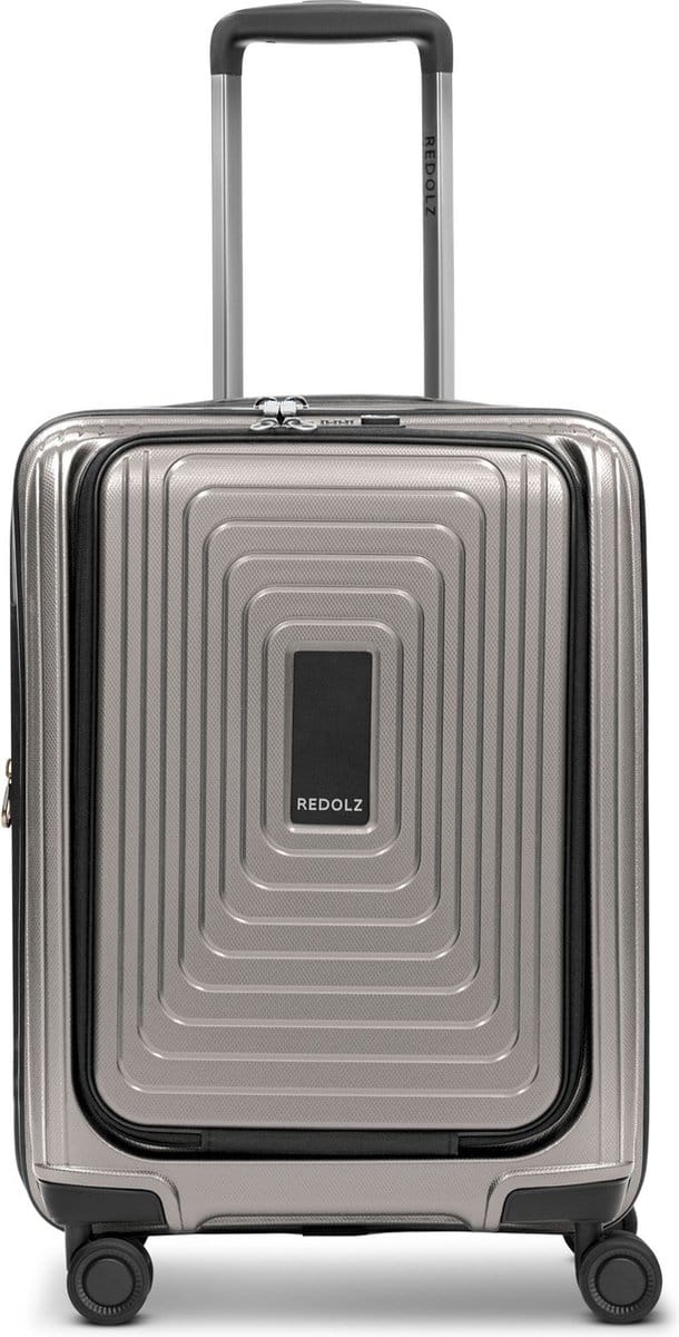 REDOLZ trolley met laptopvak Essentials 14 Trolley ( Exp. With Front Pocket ) Coffee Grey Metallic Taupe 54cm