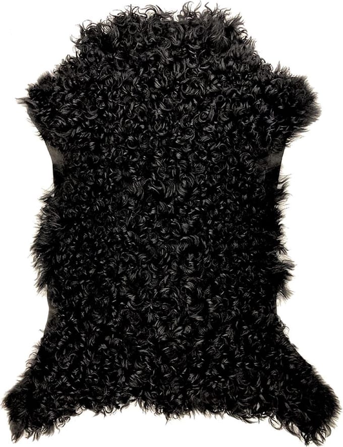 vacht lam spaans curly zwart 60-70cm