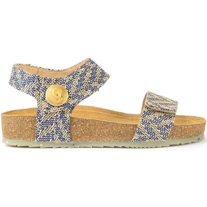 Q Fit Mila combi beige/ blauw sandaal (Maat - 40, Kleur - Multi)