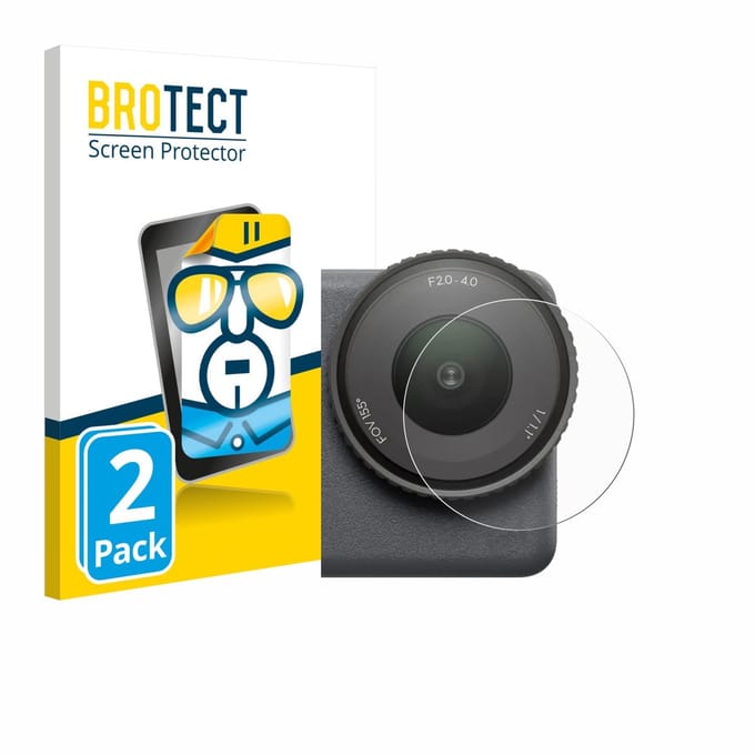 BROTECT - Screenprotector voor DJI Osmo Action 6 (Lens) - Folie Beschermfolie transparant 2 Stuks