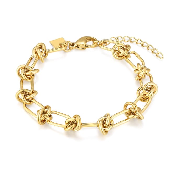 Twice As Nice Armband in goudkleurig edelstaal, schakelarmband 16cm+3cm