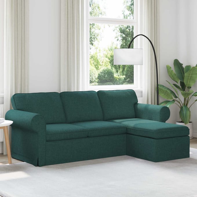 vidaXL - Bank - Donkergroen - 215 - x - 138 - x - 80 - cm - Stof