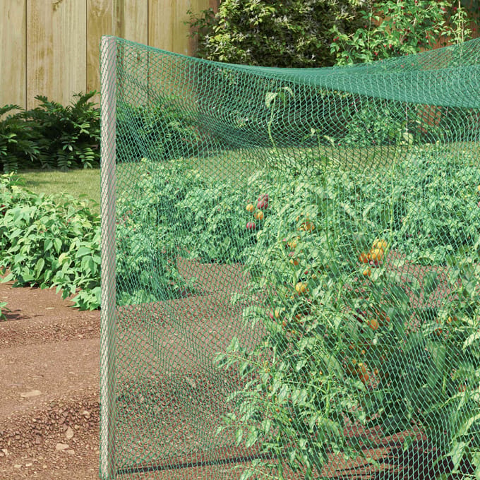 vidaXL Vogel Beschermnet Groen 4 x 25 m Polyetheen