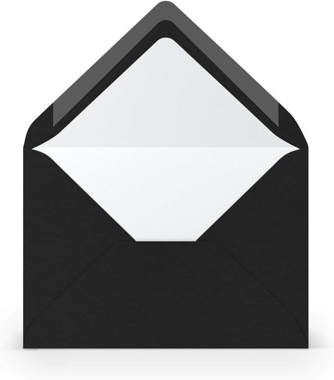 Zwarte Geribbelde Enveloppen C6 (11,4x16,2 cm) - 100g/m² - Zonder Venster