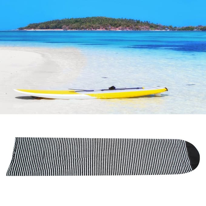 Polyester Zwart Witte Streep Surfplank Sok Beschermhoes Tas voor Hard Board Shortboard Zwart gray