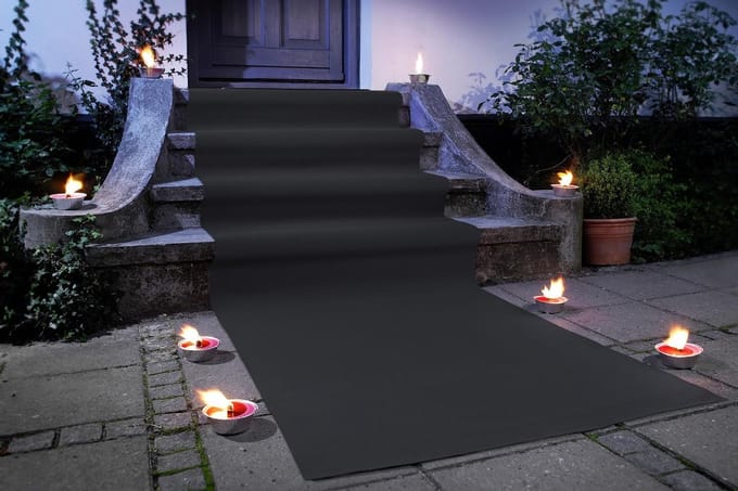 JYG - Zwarte Rode Loper - Feesttapijt / Partyloper 100 x 2000cm (20m)