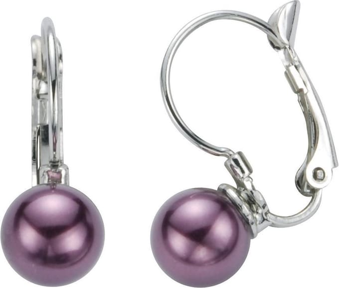 Behave - Oorstekers met paarse parel 8mm - vrouwelijk accent