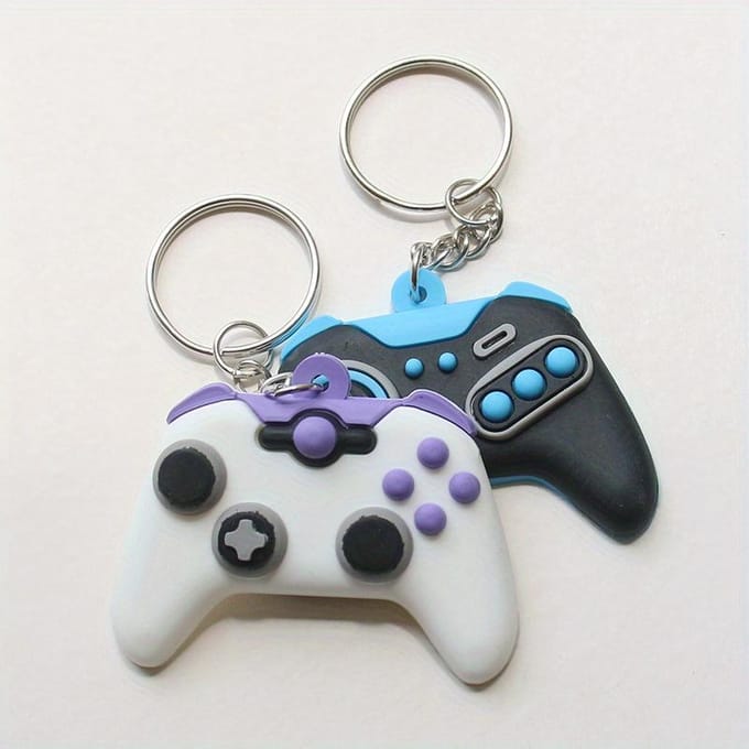 Porte-clés Manette de Console de Jeu Porte-clés de Voiture Anneau Cadeau Créatif, Noël gray