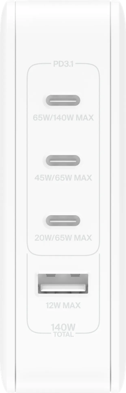 Belkin BoostCharge Pro power adapter - GaN technology - USB 3 x USB-C - 140 Watt