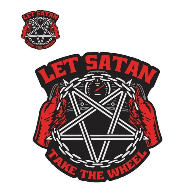 Motorfiets stickers Lethal Threat Satan Take The Wheel