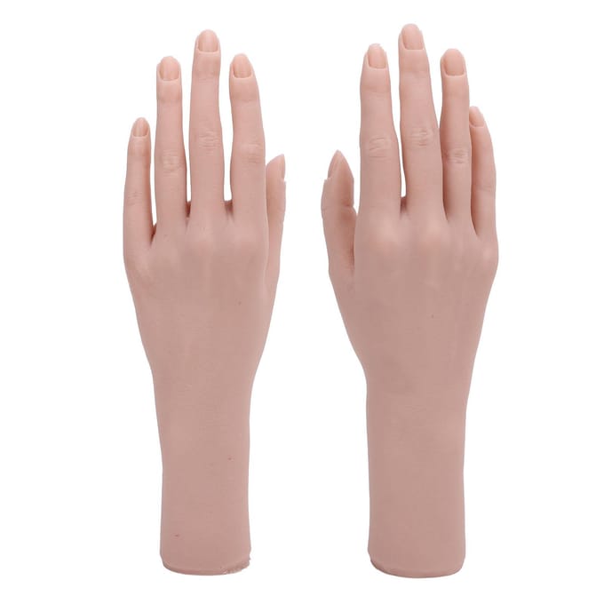 1 paar Siliconen Vrouwelijke Handmodel Flexibel Herbruikbaar Buigbaar Display Handmodel voor Nail Art gray