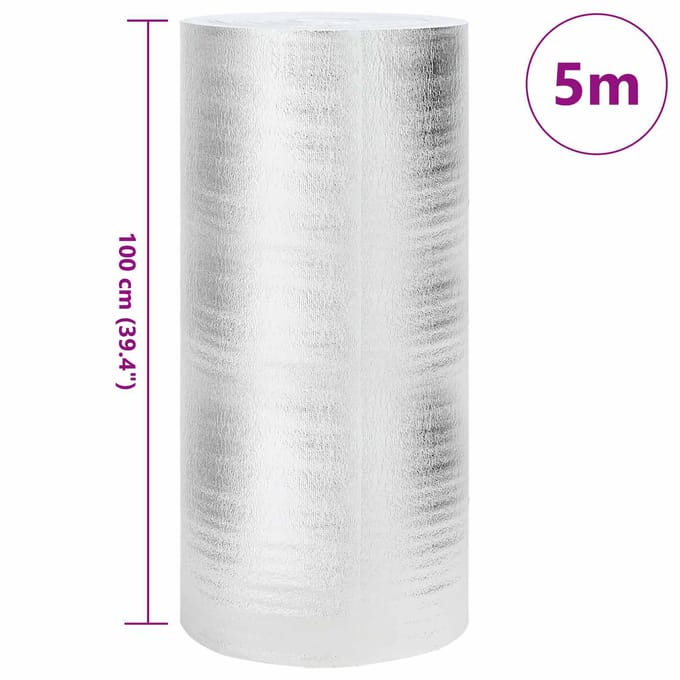 vidaXL Radiatorfolie Zilver 5 x 1 m Polyetheen