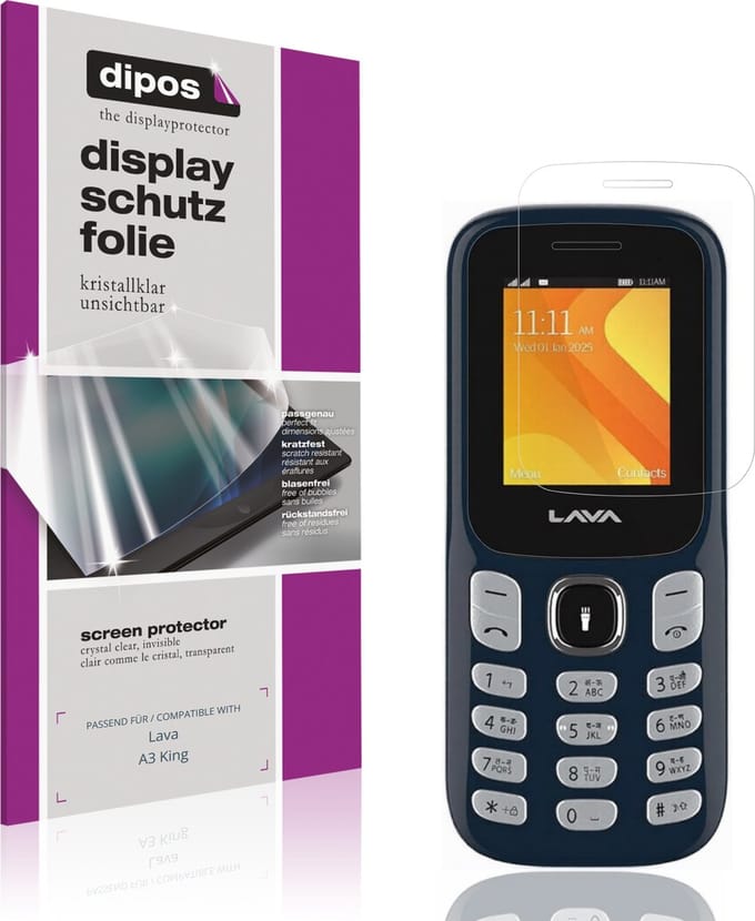 dipos – 4x Beschermfolie geschikt voor Lava A3 King | Krasbestendige & heldere Screenprotector Ultra-Thin