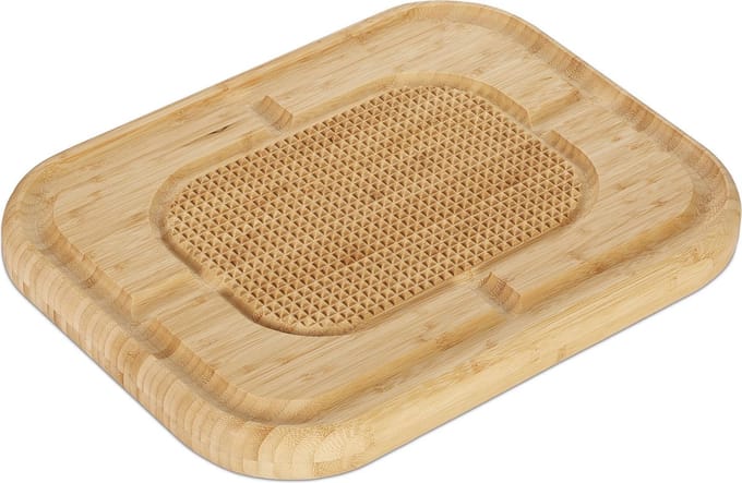 relaxdays snijplank bamboe - broodplank - voor vlees - hout - anti-slip - groot - keuken