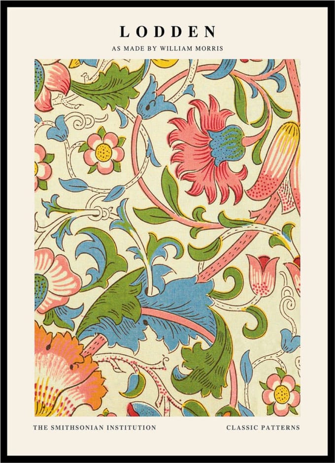 Poster William Morris - Lodden - 30x40 - Abstracte Kunst - Botanisch Patroon