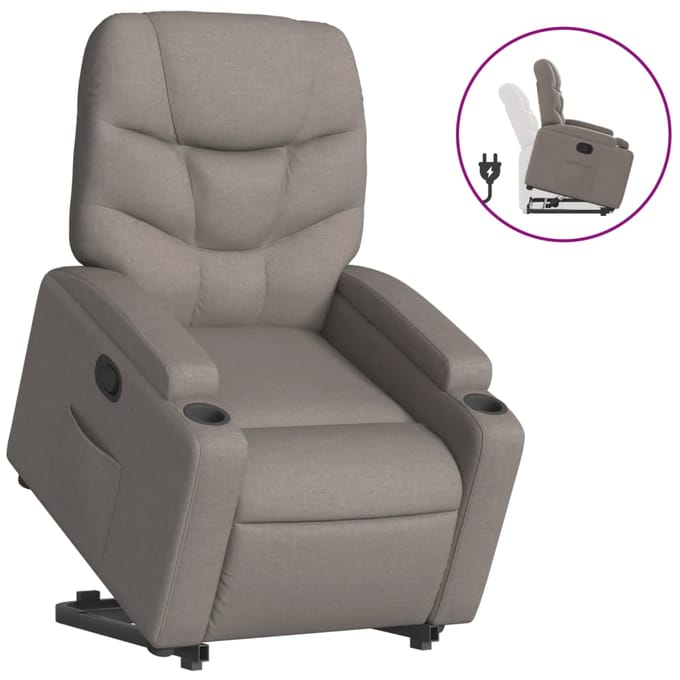 Vidaxl Verstelbare Fauteuil, Kleur Taupe, Bekleed met Stof
