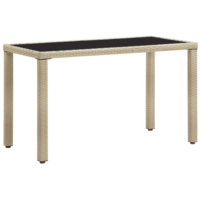 vidaXL - Tuintafel - 123x60x74 - cm - poly - rattan - beige