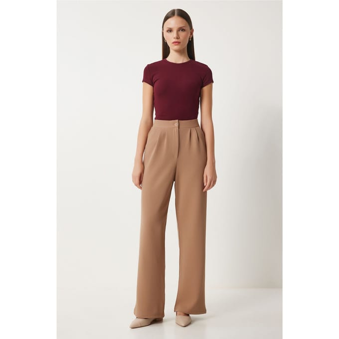 Hoge Taille Plissé Brede Pantalon