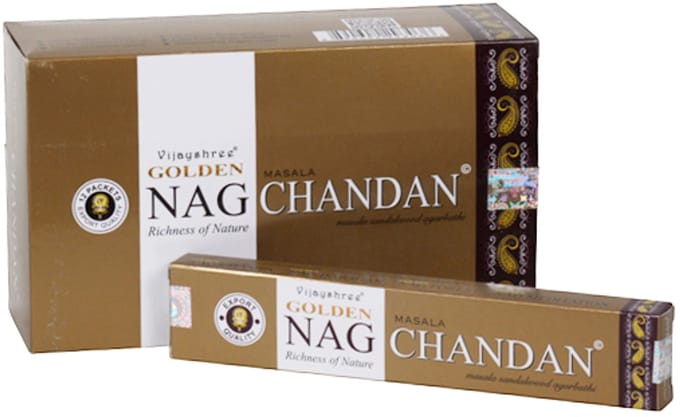 Golden Nag Chandan wierook 15 gram - doos van 12 st.