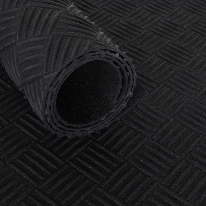 Gerecyclede rubbermat op rol - Traanplaat 3 mm - Breedte 120 cm - per strekkende meter