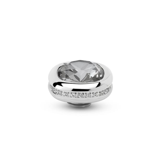 Melano Vivid Squared Bright Side Steentje Crystal Dark Grey Zilver