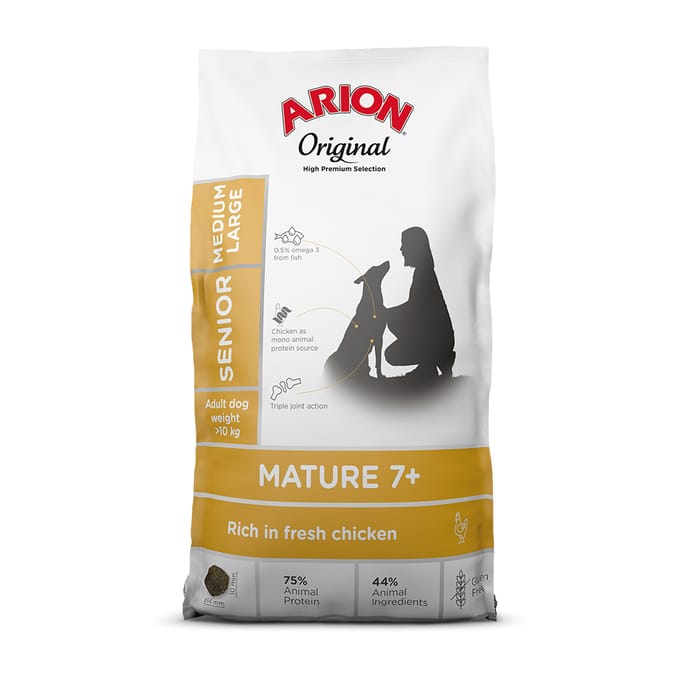 2x12 kg Arion Original Mature 7+ Medium/Large Kip hondenvoer droog