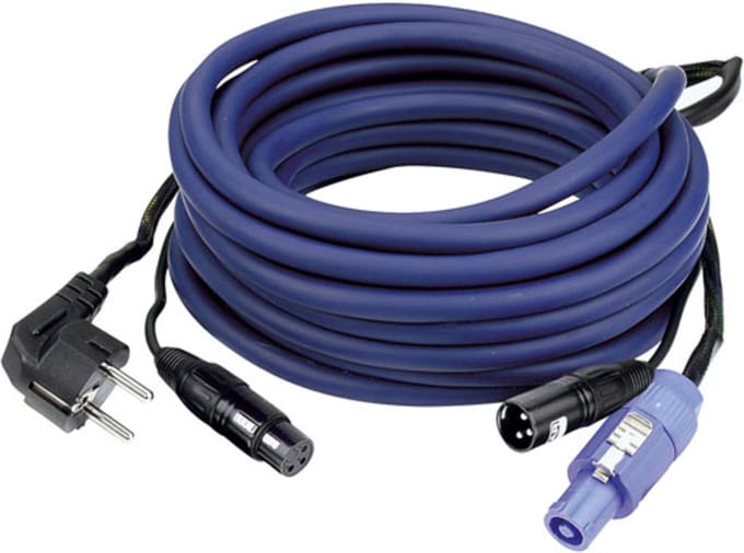 DAP FP10 Power-/signaalkabel 20m Schuko-Powercon/XLR-XLR, AUDIO - Audiokabel