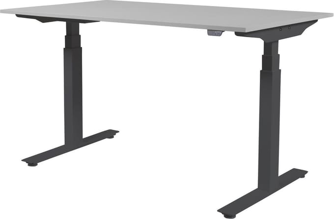 Zit Sta Bureau - Plus Elektrisch 160x80 grijs - zw frame