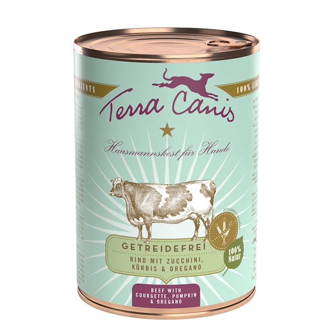 Terra Canis Graanvrij 6 x 400 g - Rund met Courgette, Pompoen en Oregano