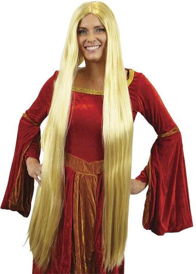 Witbaard Pruik Lady Godvia Dames Blond One-size