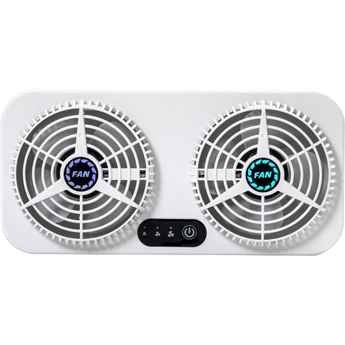 Auto-uitlaatventilator USB-luchtcirculatieventilator Ventilator Stille ontluchter Koeler Koelventilator met 3 wit