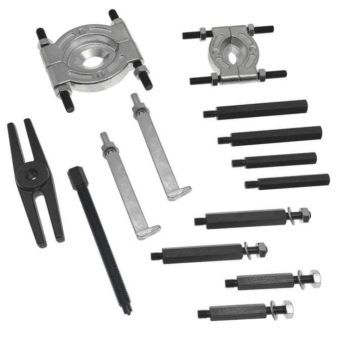 Ensemble d'extracteurs de roulements, kit de séparateurs robustes pour roulements, capacité de 5 tonnes, avec mâchoires de 2  et 3 , 14 pièces bleu