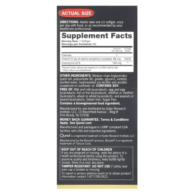 Qunol, Ultra CoQ10, 100 mg, 60 zachte capsules