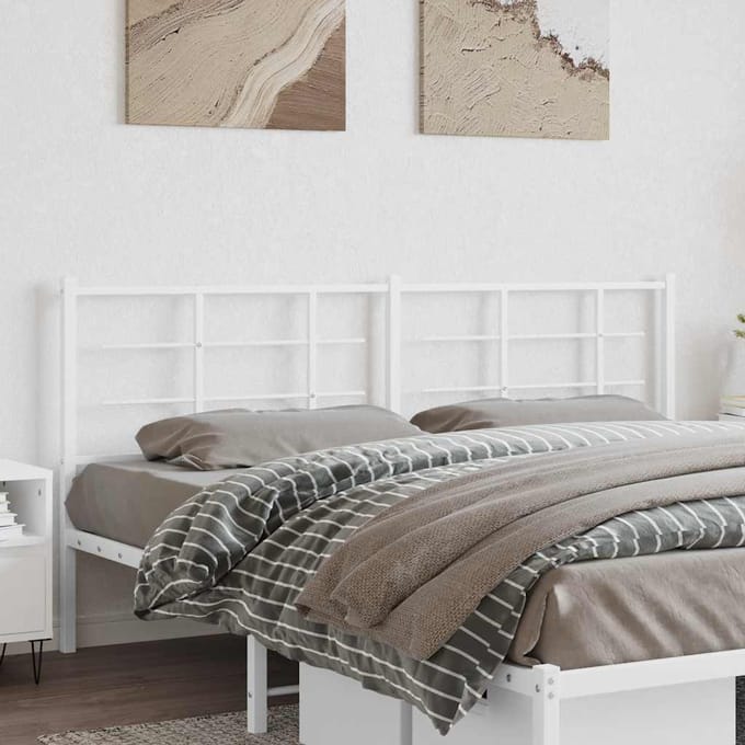 vidaXL - Vervangend - hoofdbord - 180 - cm - metaal - wit