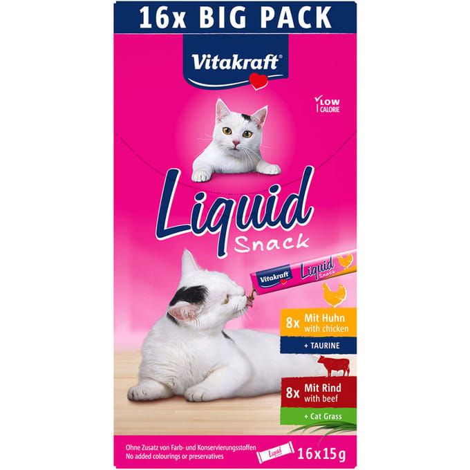 Vitakraft Liquid Snack Multipack - Kip & Rund - 16 x 15 gram