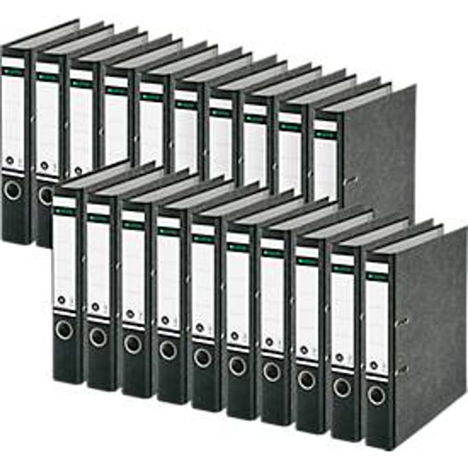LEITZ® ordner 1050, A4, rugbreedte 52 mm, 20 stuks, zwart