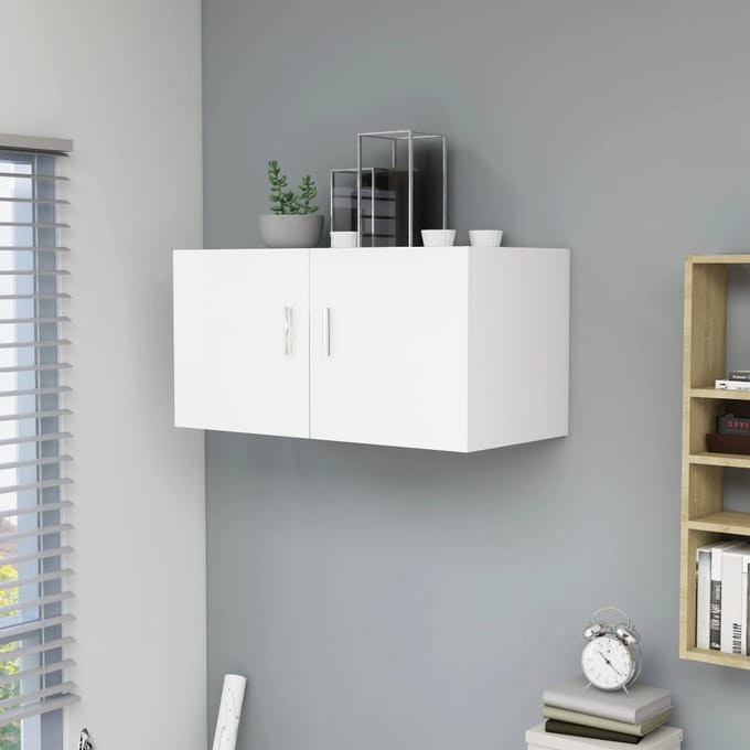 vidaXL - Hangkast - 80x39x40 - cm - bewerkt - hout - wit