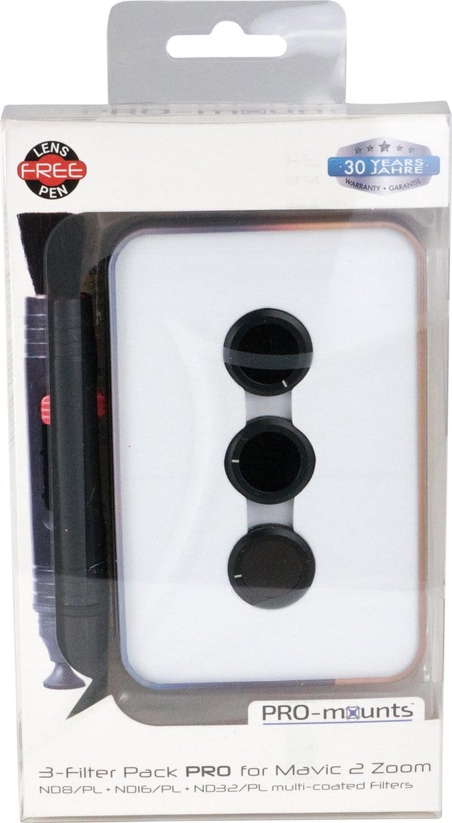 PRO-mounts 3-Filter Pack PRO for Mavic 2 Zoom (ND8/PL + ND16/PL + ND32/PL Multi Coated)