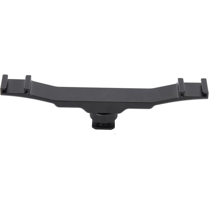 Dubbelzijdige Koude Schoen Mount Beugel Verlengstang voor Camera Flits Vullicht Microfoonhouder black
