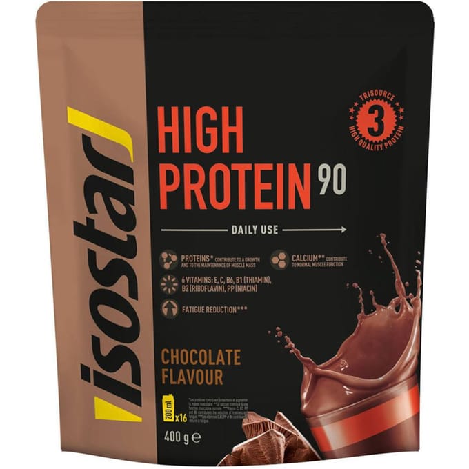 Isostar High Protein 90 - Eiwitpoeder voor krachtsport - Chocolade - 400 gr