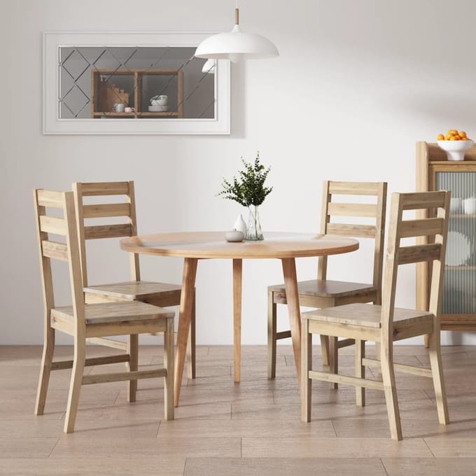 vidaXL - Eetkamerstoelen - 4 - st - massief - acaciahout