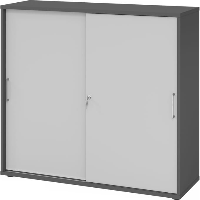 BETA 1753S | Schuifdeurkast | 3 OH - Grafiet/Grijs Metalen handvat