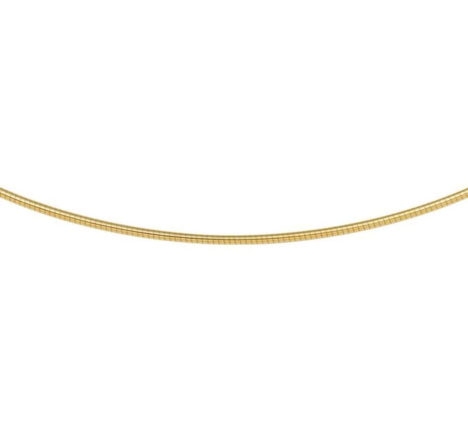 YO&NO - Ketting - Goud - Omega rond - 1,25 mm - 42 + 3 cm - 585 goud
